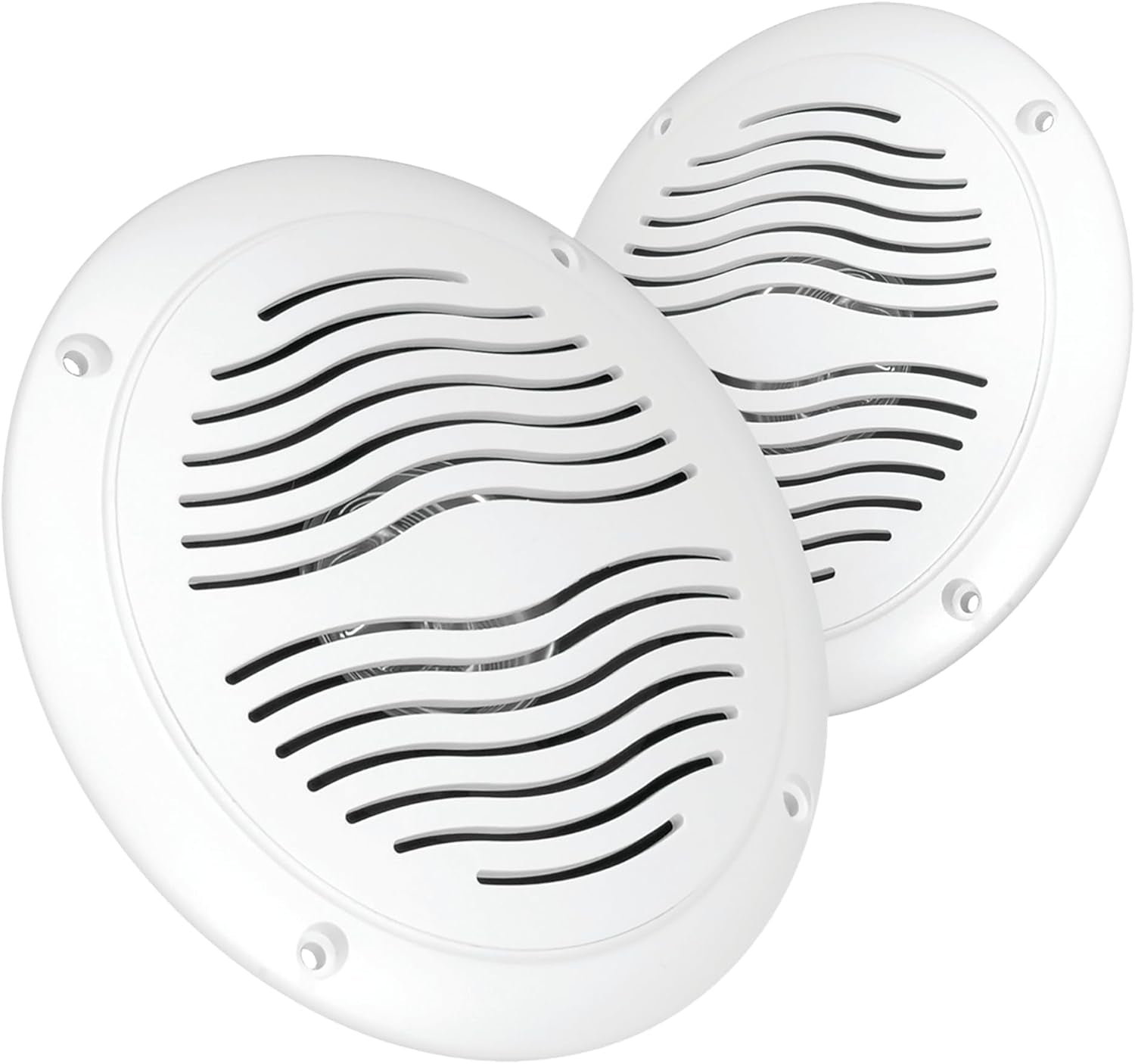 5-Inch Water Resistant Outdoor Speakers, Dual Cone, 25W Peak Power, Marine and RV Compatible (White)