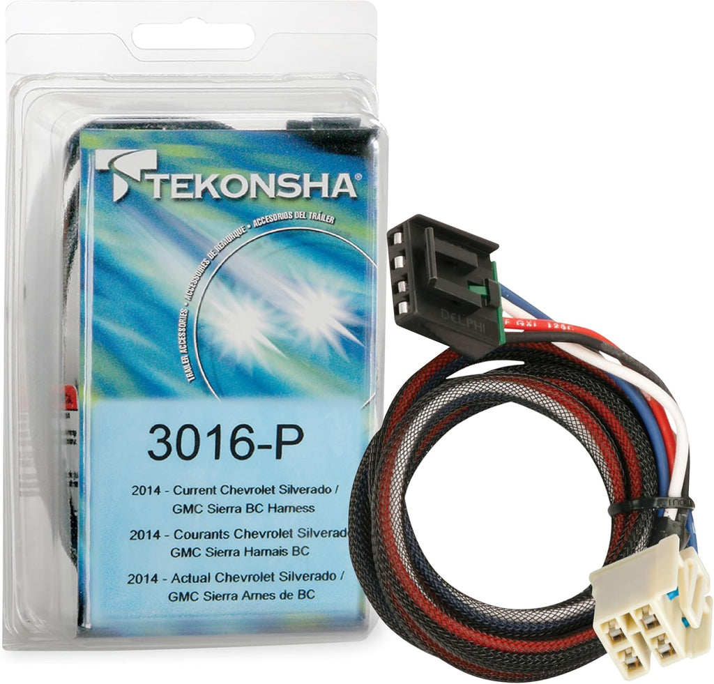 3016-P Trailer Brake Controller, Custom Brake Wiring Harness for Vehicle & Brake Control Ends, No Cutting or Splicing Required