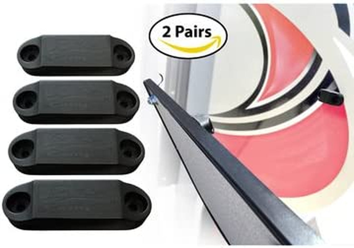 RV Magnetic Door Catch - Black 2-Pair - Strong Magnetic Hold, Rust Proof, Black OEM, Includes Mounting Tape & Hardware - Ideal RV Door Magnetic Catch for Camper Trailer